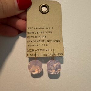 Floating Crystal Square Drop Earrings